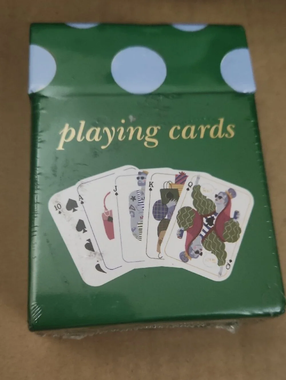 3 Piece kate spade Navy & Green Zip Wallet, Deck Of Cards & Note Book